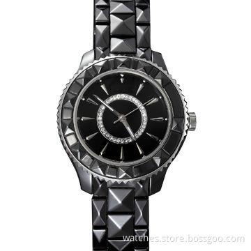 2014 New Fashionable Cheap Luxury Ceramic Strap Shell Cameo Diamond Designer Wristwatches